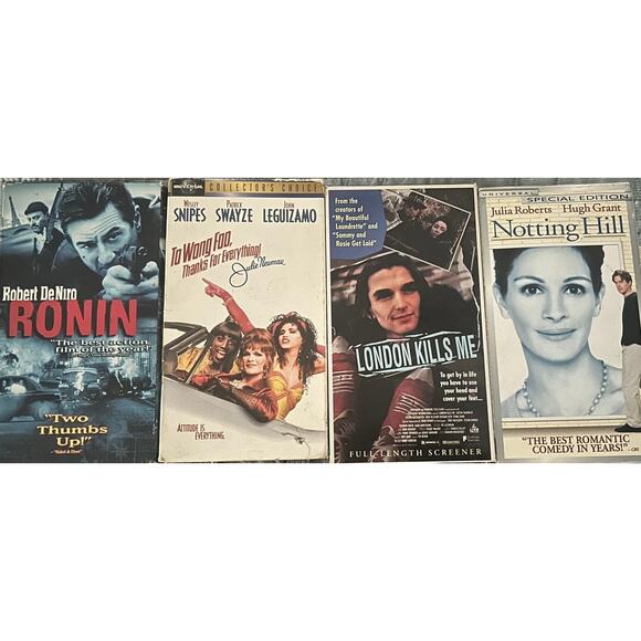 GUC 4 VHS Movies Ronin To Wong Fu Thanks London Kills Me Notting Hill - Picture 1 of 1